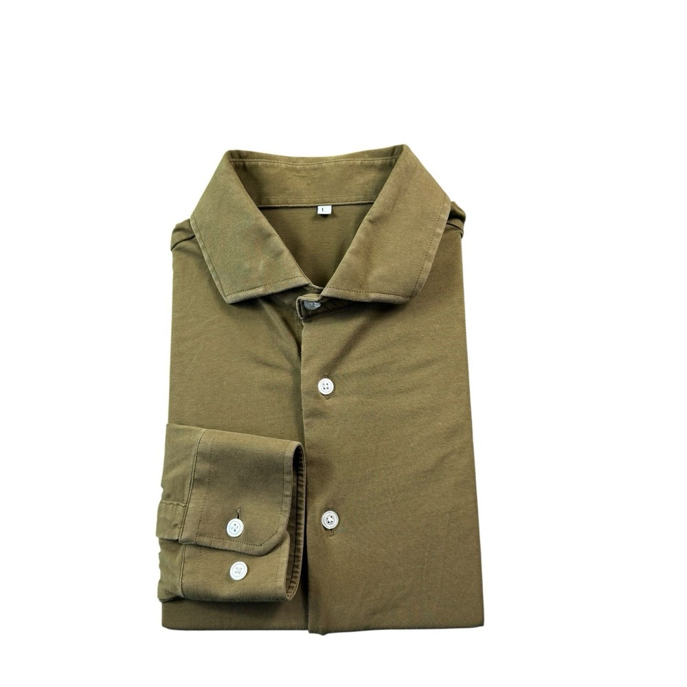 State & Liberty Light Brown Performance‎ Men's L/S Button Front Size Large